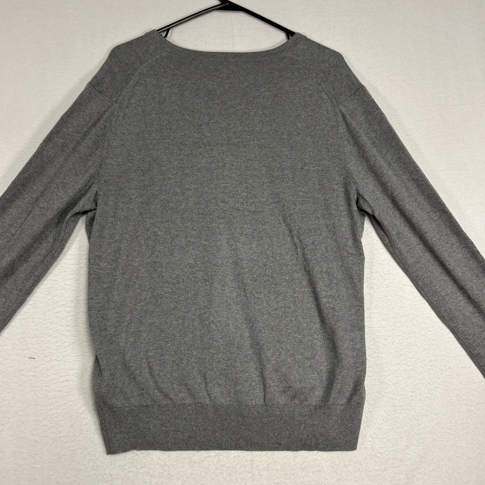 Banana Republic Sweater Mens Large Silk Cashmere Gray Luxury Blend V-Neck Preppy - Picture 7 of 9